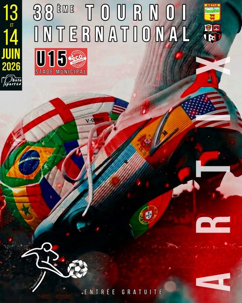 38ème édition du Tournoi International foot U15 ans d’ARTIX des 13 et 14 juin 2026